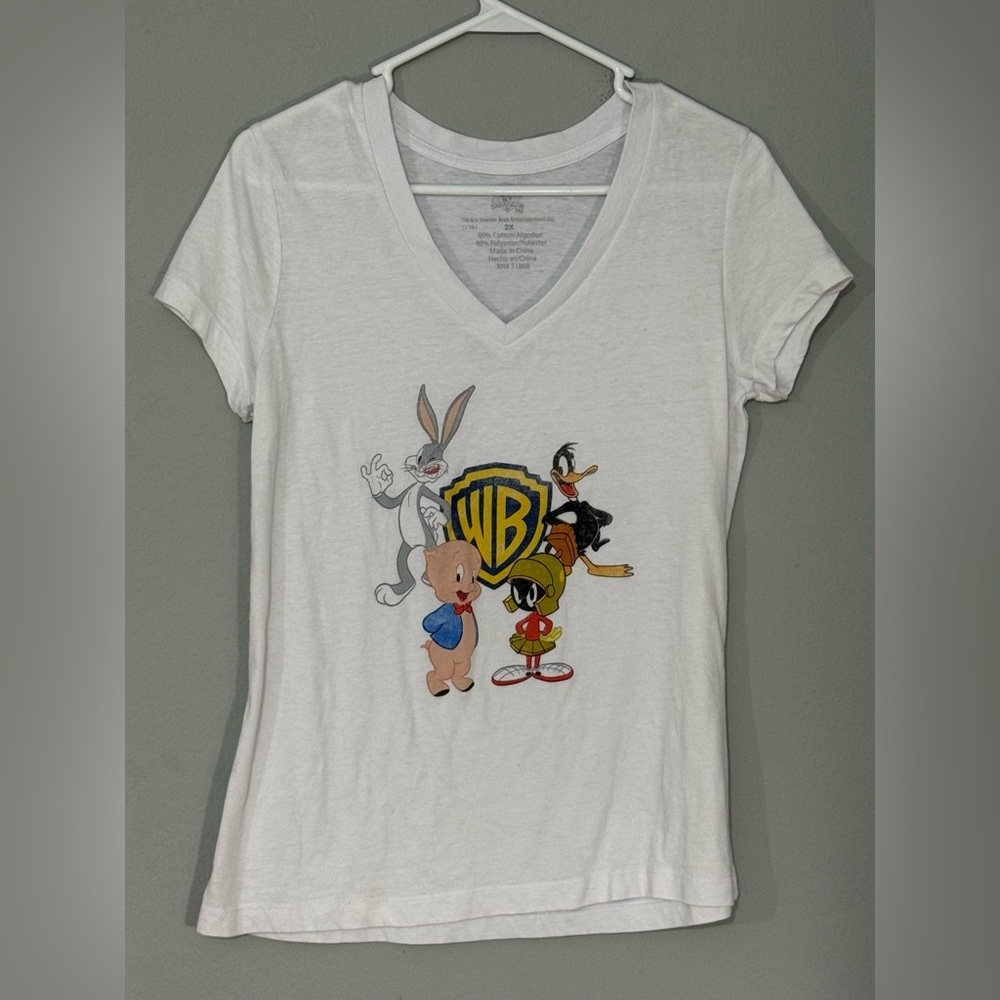 Looney Tunes Warner Bros Graphic Tee Women’s V Neck Sz 2X